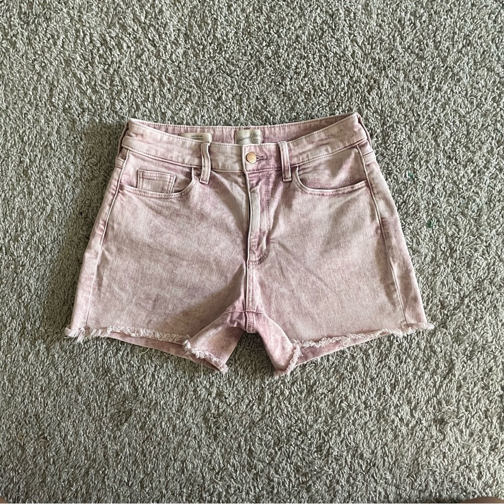 Universal Thread Pink Jean Shorts Distressed Hem